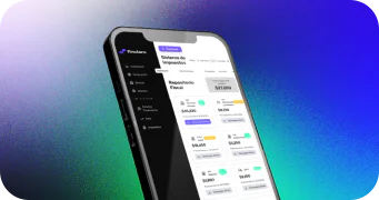 Vista móvil con indicadores financieros